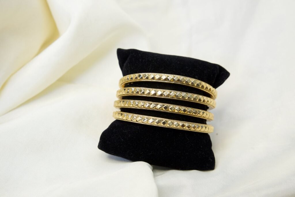 Golden Textured Bangle Set of 4