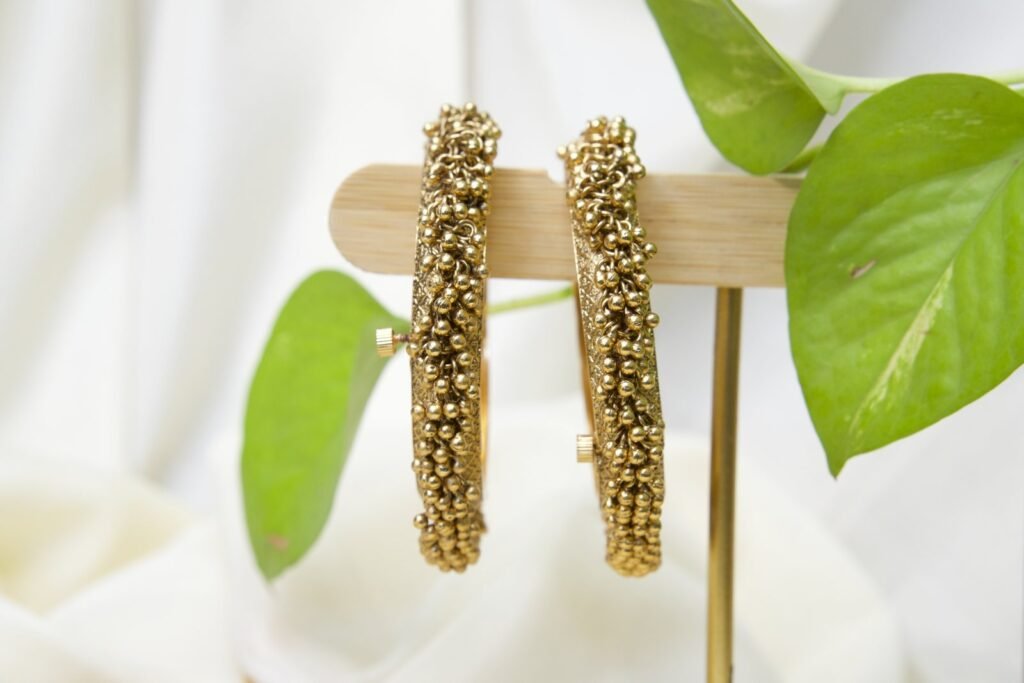 Gold-Toned Textured Hoop Earrings