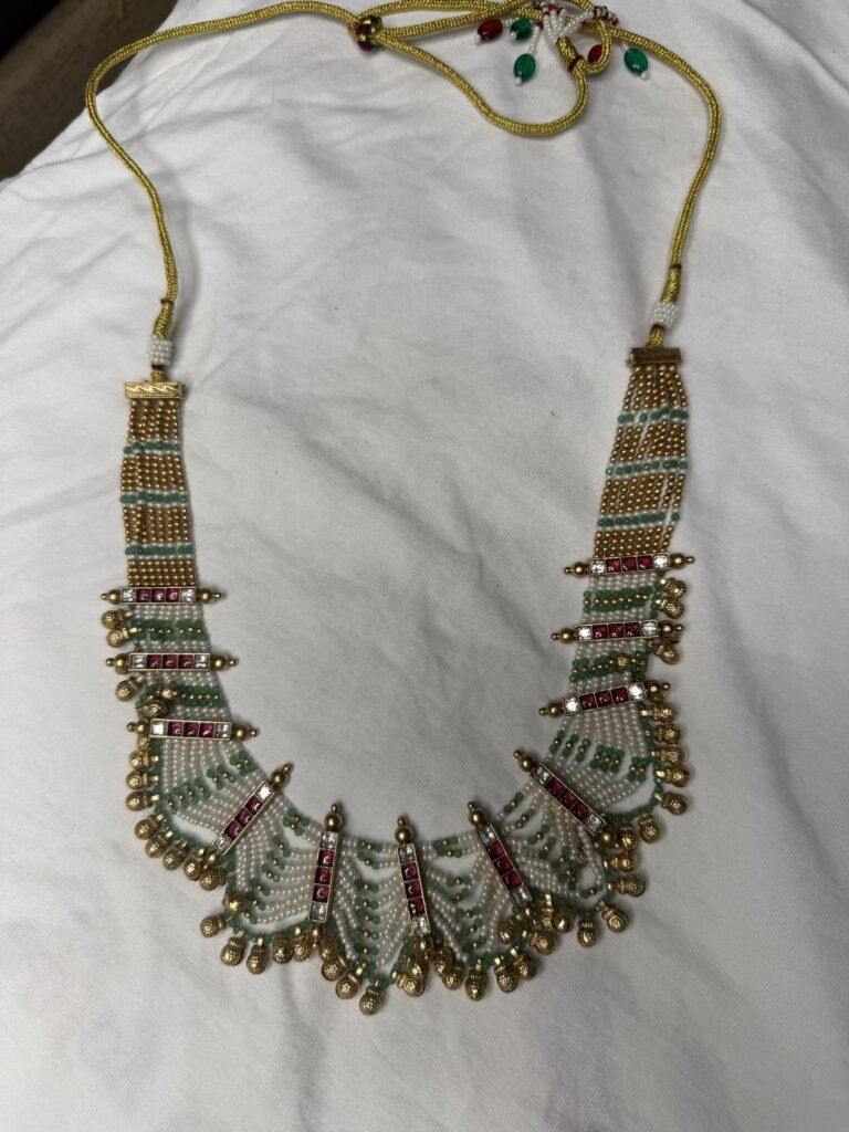 Traditional Beaded Jewelry Set - Necklace with Matching Earrings