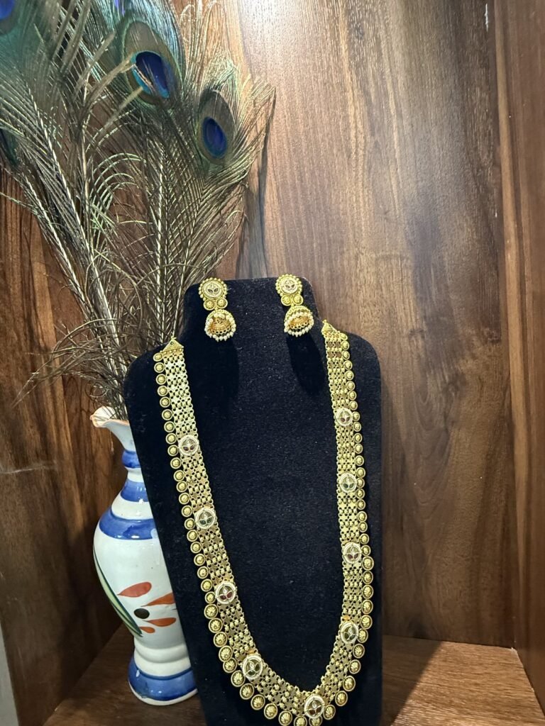 Traditional Gold-Toned Coin Necklace and Earring Set