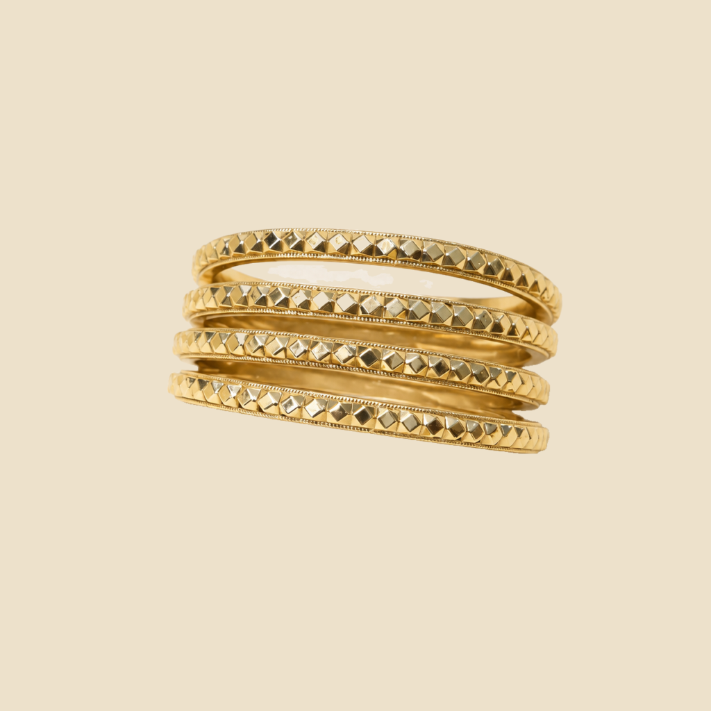 Golden Textured Bangle Set of 4