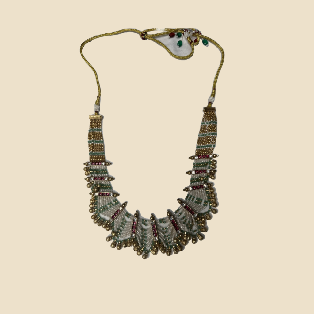 Traditional Beaded Jewelry Set - Necklace with Matching Earrings