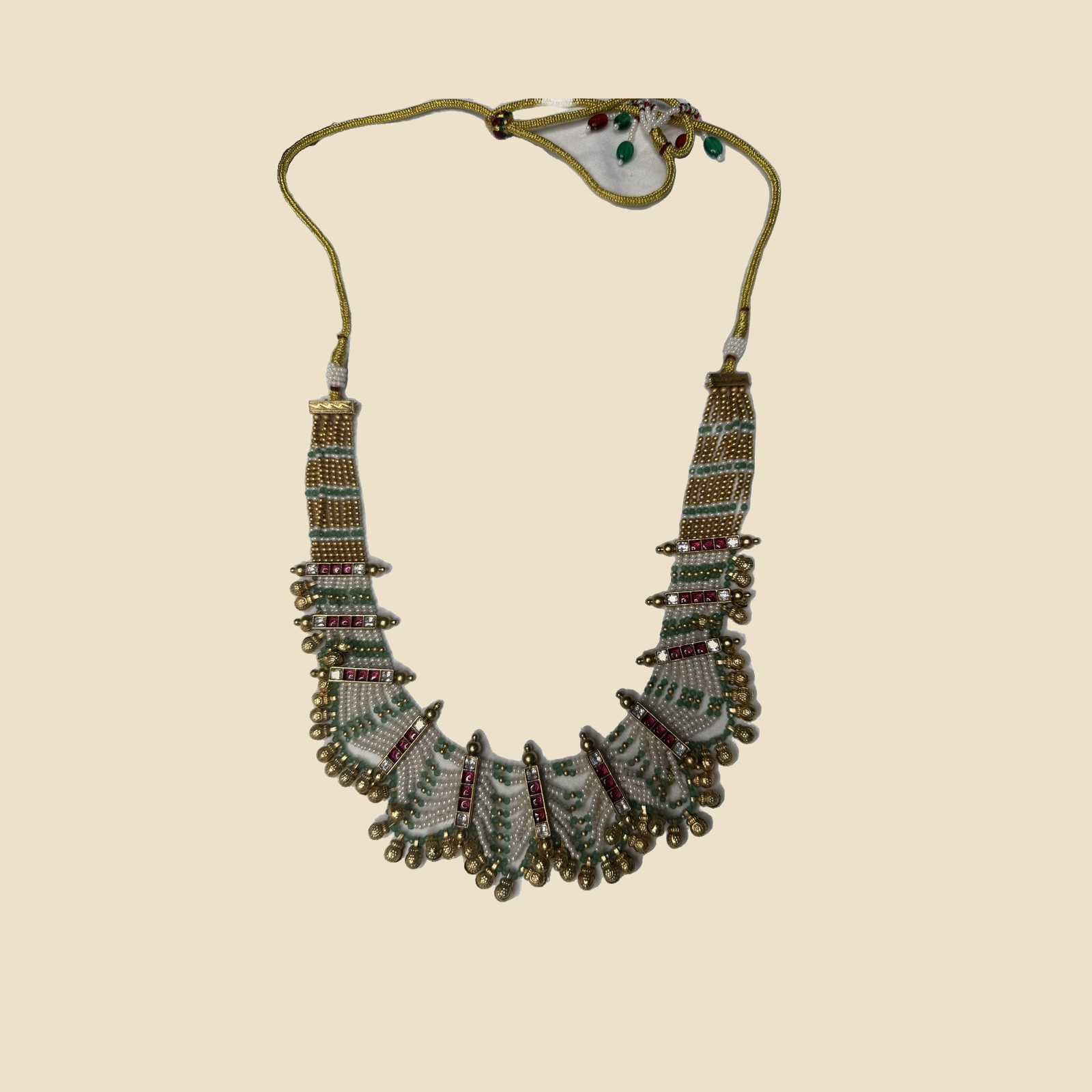 Traditional Beaded Jewelry Set - Necklace with Matching Earrings