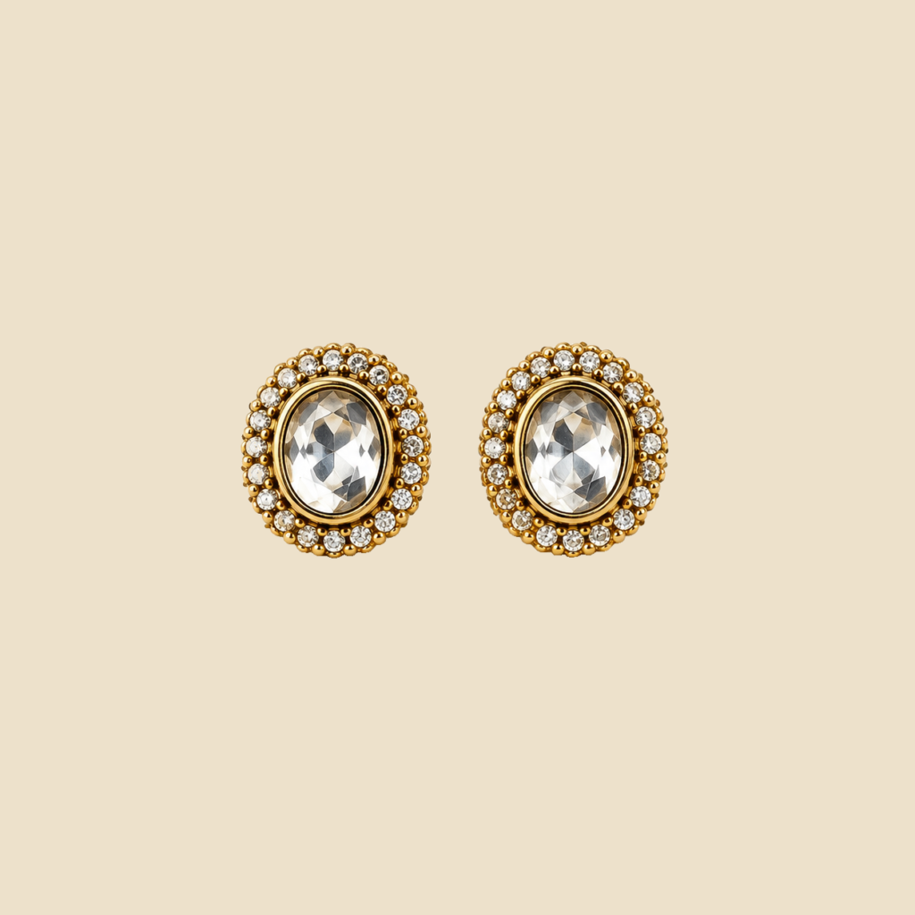 Elegant Round Crystal Stud Earrings