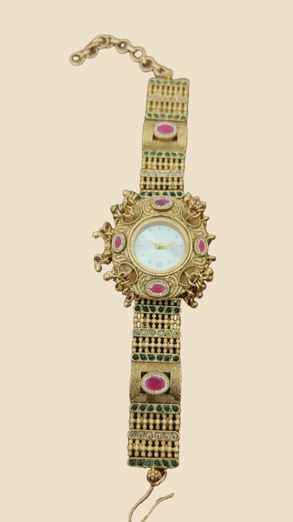 Antique Gold Ruby Accent Jewellery Watch