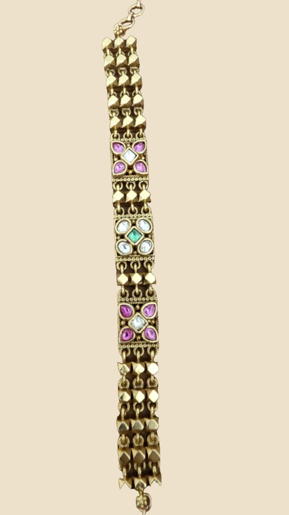 Antique Gold Multicolour Link Bracelet