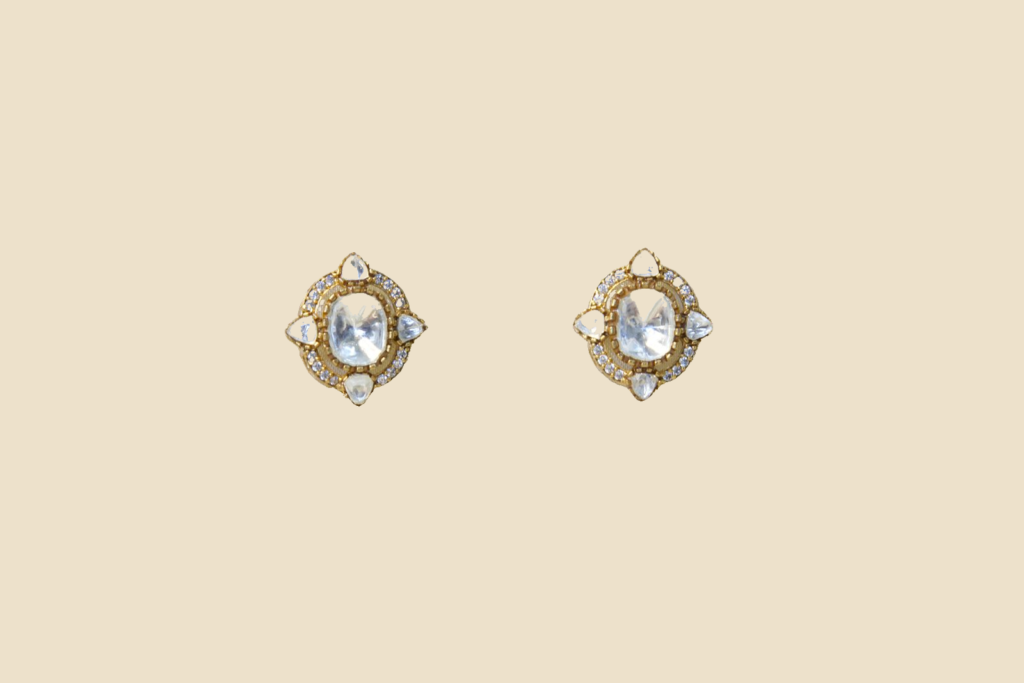 Elegant Crystal Stud Earrings with Vintage-Inspired Design