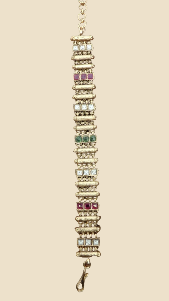 Antique Gold Linear Stone Bracelet