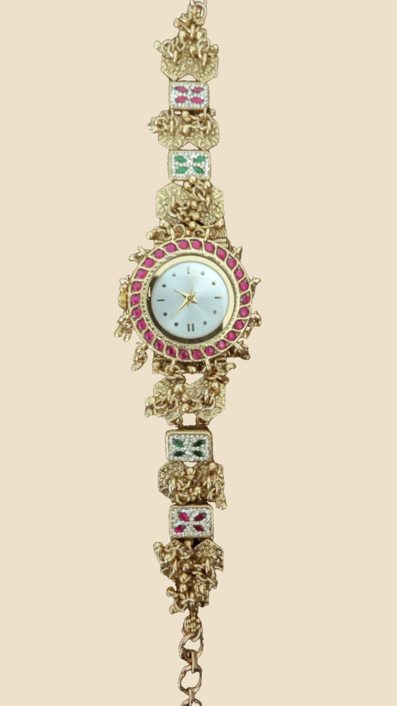 Traditional Kundan Bracelet Watch