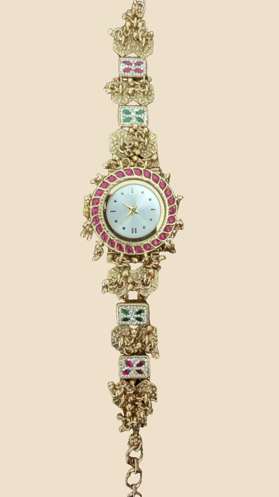 Traditional Kundan Bracelet Watch