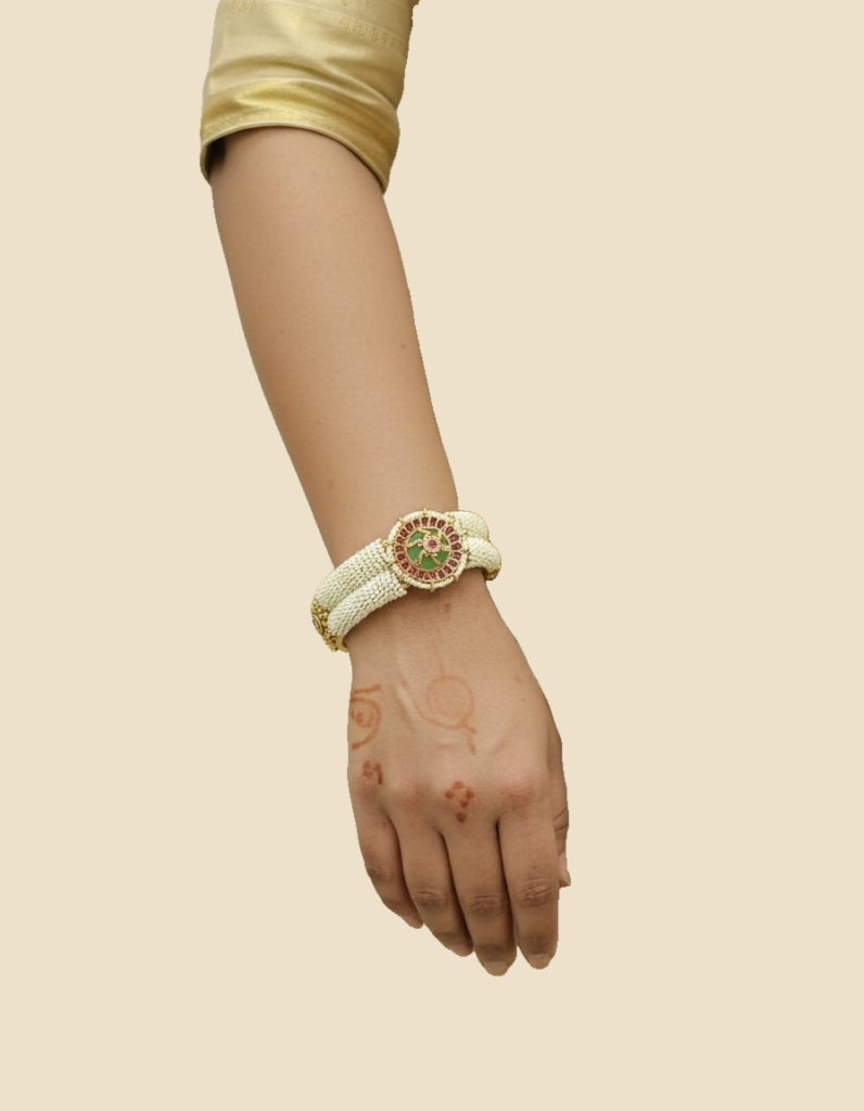 Temple Kundan Statement Bracelet