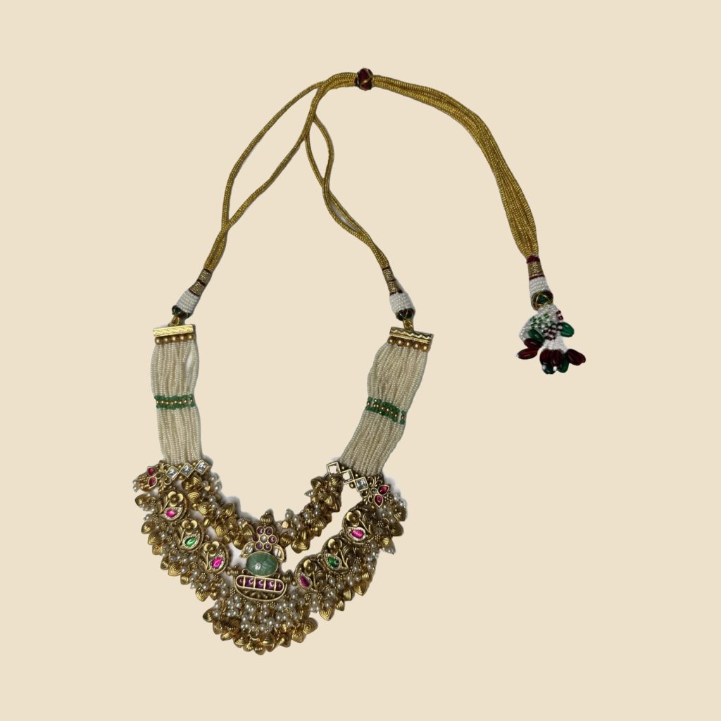 Traditional Gold-Toned Kundan Choker Necklace Set with Matching Earrings